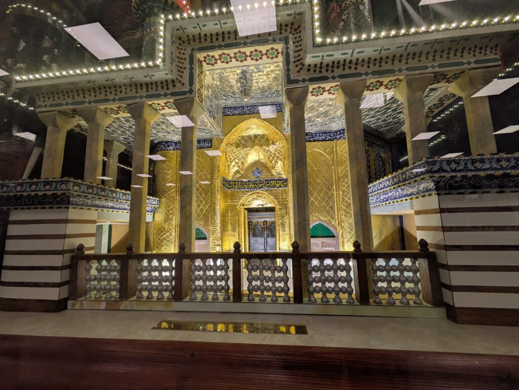 The Imam Husayn Shrine (Arabic: مَقَام الإِمَامُ الْحُسَيْن اِبِنْ عَلي, romanized: Maqām al-ʾImām al-Ḥusayn ʾibn ʿAlī) is the mausoleum of Husayn ibn Ali, located in the holy city of Karbala, in the Karbala Governorate of Iraq.