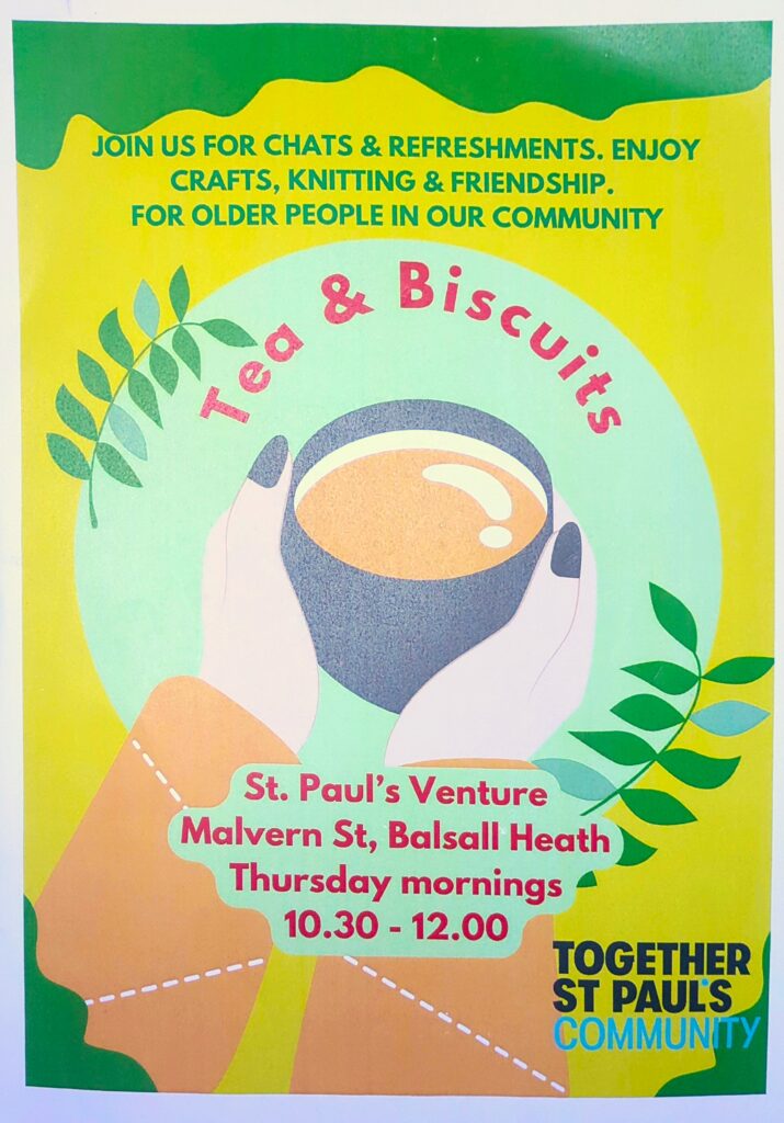 FREE Chats, refreshments, enjoy crafts, knitting & Friendship.  St.Paul's Venture, Thursdays 10:30-12