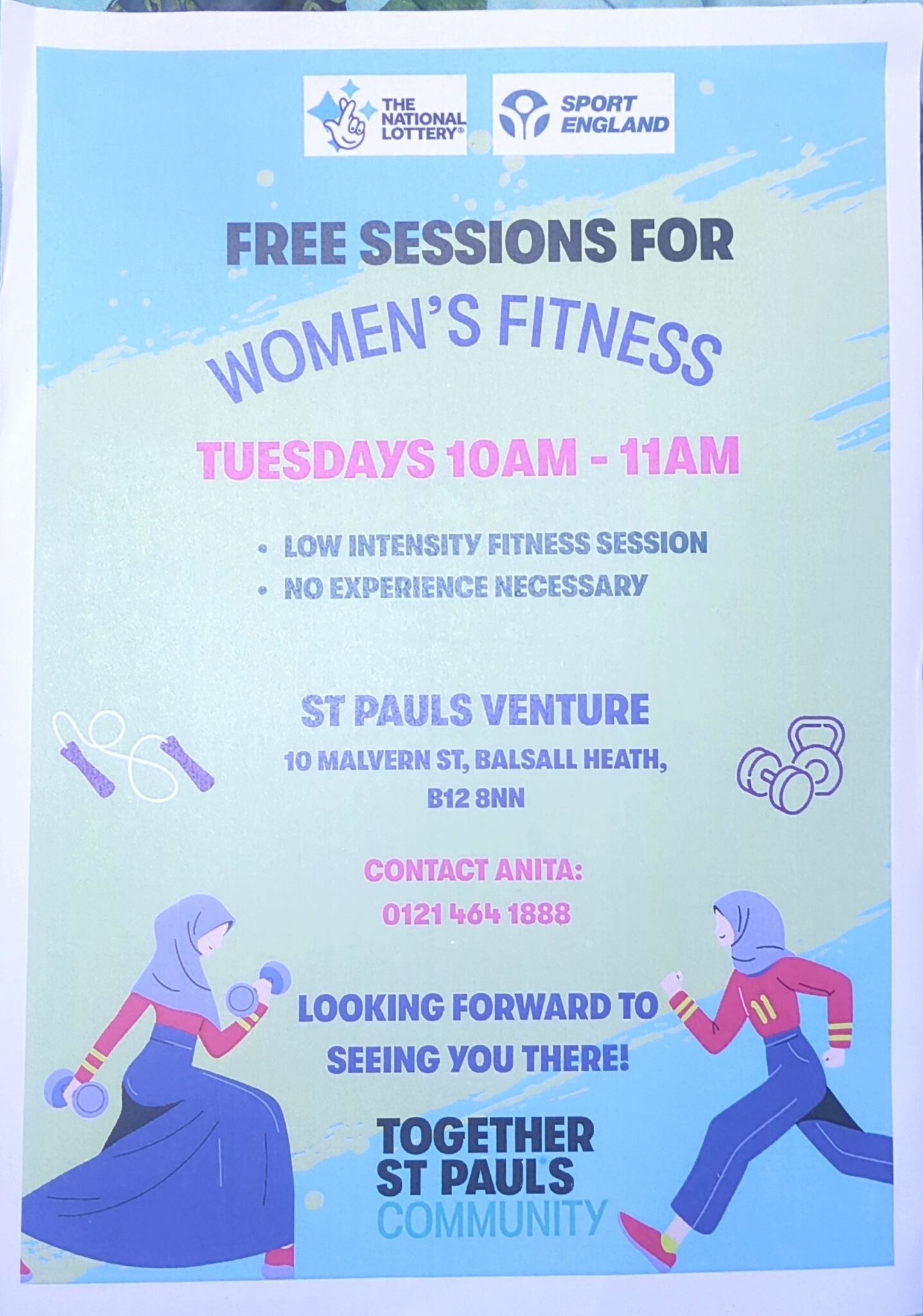 Free sessions for Women Tuesdays 10-11am Flyer